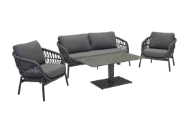 Gartenmöbelset Bari, anthrazit/dunkelgrau, 3-teilig