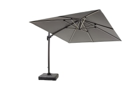 Sonnenschirm, grau, 300 x 256 cm, inkl. LED Solarbeleuchtung