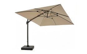 Sonnenschirm, beige, 300 x 256 cm, inkl. LED Solarbeleuchtung