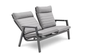 Gartensofa Ascella, Aluminiumgestell in anthrazit, mit manueller Rückenverstellung