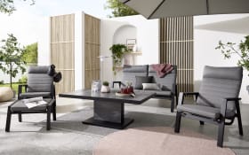 Gartensofa Ascella, Aluminiumgestell in anthrazit, mit manueller Rückenverstellung