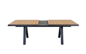 Ausziehtisch Latea, anthrazit/Teakholz, inkl. Synchron-Auszug