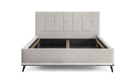 Polsterbett Stamford, grau, inkl. Bettkasten