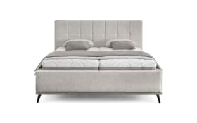 Polsterbett Stamford, grau, inkl. Bettkasten