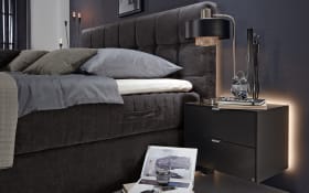 Boxspringbett Felina Fly, dunkelgrau, 180 x 200 cm