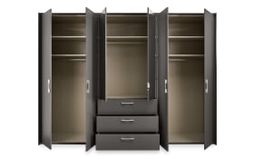 Drehtürenschrank Henderson, graphit, 301 x 223 x 60 cm