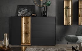 Highboard Trevio, anthrazit/Kerneiche massiv