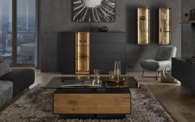 Highboard Trevio, anthrazit/Kerneiche massiv