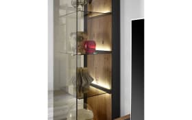 Vitrine Trevio, Kerneiche Umato, anthrazit, links angeschlagen