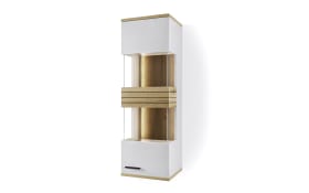 Vitrine QUINCY, grau/Eiche-Nachbildung, inkl. LED-Beleuchtung