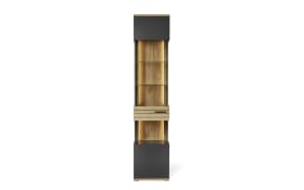 Vitrine QUINCY, anthrazit/Eiche-Nachbildung, inkl. LED-Beleuchtung