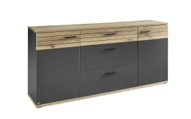 Sideboard QUINCY, anthrazit/Eiche-Nachbildung, inkl. Softclose Funktion