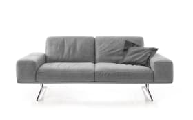 Leder Sofa 2-Sitzer, grau