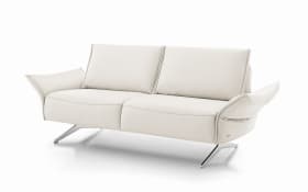 Leder Sofa 2,5-Sitzer, weiß, inkl. Funktionen