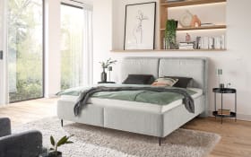 Polsterbett Bari, silber, 180 x 200 cm, inkl. Matratzen