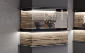 Vitrine Jana, graphit/Altholz-Eiche