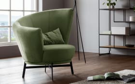 Sessel MR Kleo, olivgrün/schwarz, inkl. 360° Drehfunktion