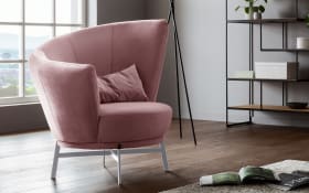 Sessel MR Kleo, rosewood/chrom, inkl. 360° Drehfunktion