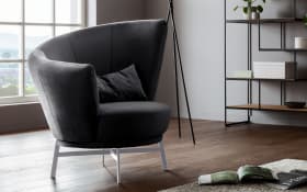 Sessel MR Kleo, schwarz/chrom, inkl. 360° Drehfunktion