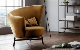 Sessel MR Kleo, gold/schwarz, inkl. 360° Drehfunktion