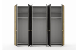 Drehtürenschrank Isabelle, graphit/Bianco Eiche Nachbildung