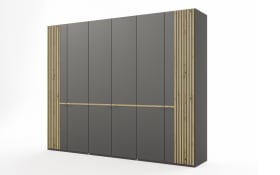 Drehtürenschrank Isabelle, graphit/Bianco Eiche Nachbildung