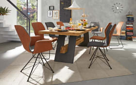 Stuhl Nevio, saddle brown/middengrijs
