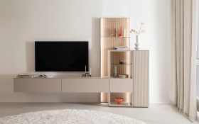 Wohnwand Amaya, kaschmir/Eiche, inkl. Push to Open Funktion