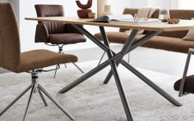 Esstisch Helmond, massive Wildeiche/schwarz