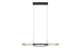 LED-Pendelleuchte LANACERA, schwarz/gold, inkl. Dimmfunktion 