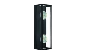 Wandleuchte Amezola, klar/schwarz, IP44, 38 cm