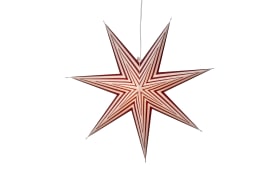 Papier Stern Stripe, dunkelrot/weiß, 60 cm