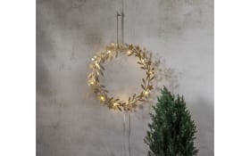 Metall Kranz mit Beleuchtung Holiday, goldfarbig, 28 cm
