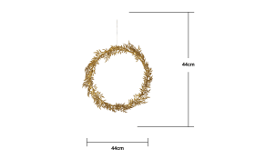 Kranz mit Beleuchtung Holiday, goldfarbig, 44 cm