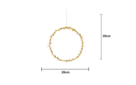 Kranz mit Beleuchtung Holiday, goldfarbig, 28 cm