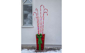 Stehleuchte Candycane in Box, rot/weiß