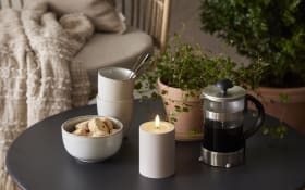 Outdoor LED Kerze Flamme soft, beige, 12,5 cm