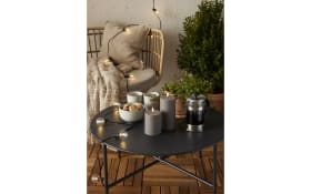 Outdoor LED Kerze Flamme soft, graubraun, 12,5 cm