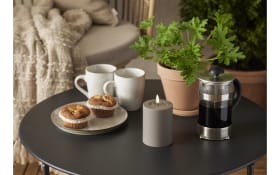 Outdoor LED Kerze Flamme soft, graubraun, 12,5 cm