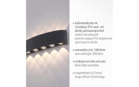 LED-Wandleuchte Carlo, anthrazit, 10-flammig, 27 cm