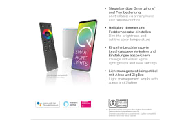 LED-Tischleuchte Q-Vito CCT in stahlfarbig, 42 cm