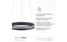 LED-Pendelleuchte Q-Vito, anthrazit, 40 cm