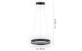 LED-Pendelleuchte Q-Vito, anthrazit, 40 cm