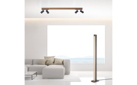 LED-Deckenleuchte Pure-Lines, holzfarbig, 120 cm