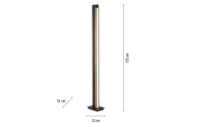 LED-Standleuchte Pure-Lines, holzfarbig, 155 cm