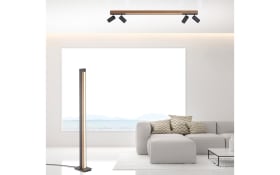 LED-Standleuchte Pure-Lines, holzfarbig, 155 cm