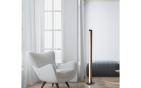 LED-Standleuchte Pure-Lines, holzfarbig, 155 cm