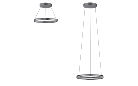 LED-Pendelleuchte Pure E-Clipse, grau, inkl. CCT und Fernbedienung