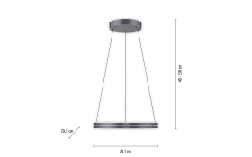 LED-Pendelleuchte Pure E-Clipse, grau, inkl. CCT und Fernbedienung