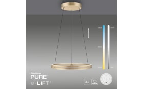 LED-Pendelleuchte Pure E-Clipse, messing, inkl. CCT und Fernbedienung